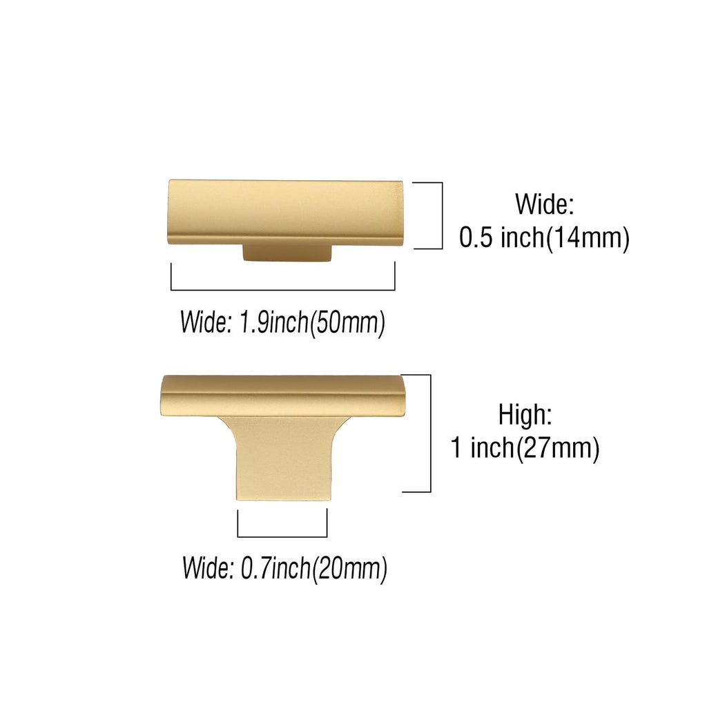 Asidrama 10 Pack Brushed Gold Kitchen Cabinet Knobs - Dresser & Drawer Knobs - Zinc Cabinet Hardware