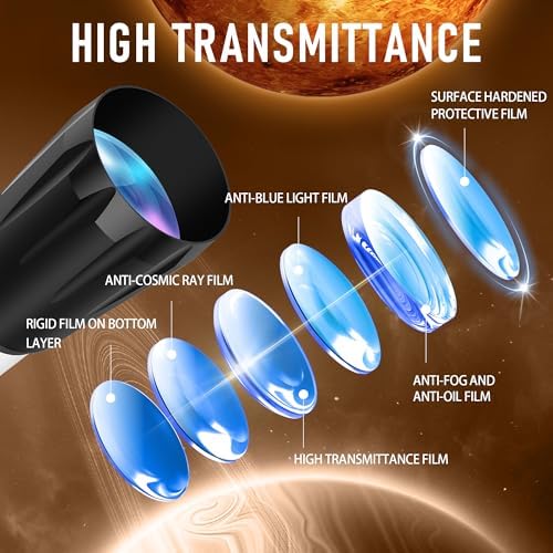 Dianfan Telescope,90mm Aperture 800mm Telescopes for Adults Astronomy,Portable Professional Refractor Telescope for Beginners,with Stainless Tripod & Phone Adapter,Carry Bag
