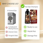 Wine Red Hair Dye Shampoo, 3 in 1 Argan Oil Hair Color Shampoo for Women & Men, Instant Red Shampoo Hair Dye for Gray Hair, Semi-Permanent Hair Color Lasts 4 Weeks, Salon-Quality, Easy to Use at Home