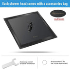 NearMoon Rain Shower Head, High Flow Stainless Steel Square Rainfall Shower, Waterfall Bath Shower Body Covering, Ceiling or Wall Mount (12 Inch, Matte Black)