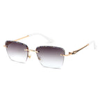 FEISEDY Stylish Metal Reader Sunglasses for Woman Trendy Retro Reading Glasses UV400 Protection B0295 2.0x