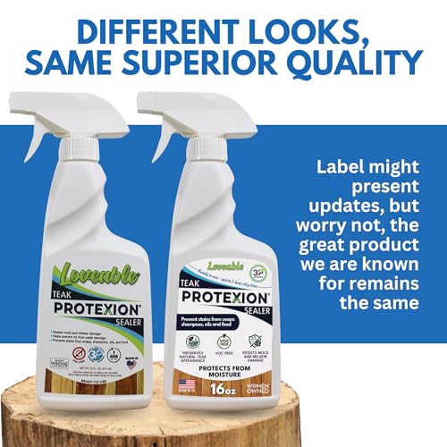 EcoDecors Loveable 24 oz Spray Bottle Teak Oil and Loveable Protection 16 oz Teak Sealer For Outdoor Furniture