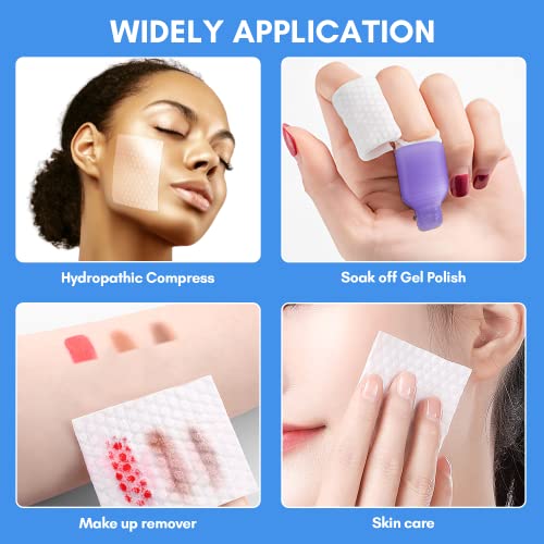 Makartt Lint Free Nail Wipes, AB Side Design Super Absorbent Cotton Pads 450PCS for Soak Off Gel Nails Polish Makeup Remover Eyelash Glue Removers and Skincare, Soft Organic Cleaning Wipe
