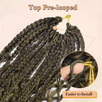 8 Pack Boho Box Crochet Braids Pre Looped with Curly Ends Ombre Blonde - 8 Inch Goddess Bohemian Box Braids Crochet Hair for Black Women Synthetic 3X Boho Crochet Hair Extensions Pre Looped T27