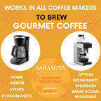 Sarasota Coffee Filter Packs | Medium Roast Breakfast Blend | Low Acid Pouches Gourmet Sampler Gift Set Ground Coffee in Filters | Bulk Individual Packets for 12 Cup Coffee Maker | 2 oz Bags, 12 Count