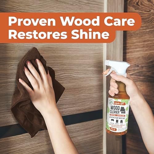 Mighty Mint Wood Cleaner and Conditioner, Non-Toxic, Spray Cleans and Renews Wood, Natural Peppermint Scent, 16oz