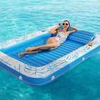 Jasonwell Inflatable Tanning Pool Lounger Float 4 in 1 Sun Tan Tub Sunbathing Lounge Raft Floatie Toys Water Filled Bed Mat Pad for Kids Adult Blow Up Kiddie Ball Pit Pool (XL)