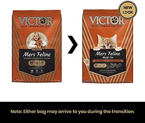 Victor Super Premium Cat Food – Mers Feline Dry Cat Food with Chicken, Beef, Pork and Fish Meal Proteins for Normally Active Cats – All Breeds and All Life Stages from Kitten to Adult, 5 lb