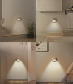 Lyridz Rechargeable Night Light, Motion Sensor Battery Nightlights, Mini Stick-on LED Closet Light, 1-20LM Dimmable Brightness for Bedroom, Kitchen, Washroom, Stairs, Hallway, 3-Pack