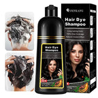 Instant Wine Red Hair Dye Shampoo for Gray Hair 3 in 1, Natural Wine Red Hair Shampoo for Women Men Black Colors, 100% Coverage Herbal Ingredients Long Lasting Effect Black Hair Dye 16.9 Fl Oz