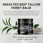 Beef Tallow Honey Balm for Skin:100% Grass-Fed Beef Tallow Moisturizer For Face and Body - Tallow Balm With Olive Oil Manuka Honey For Sensitive Dry Skin Repair 2 oz
