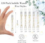 120 Count Wedding Mini Bubble for a Wedding Wands Bulk Heart Bubble Wand for Guests Send Off Party Supplies Valentine Anniversaries Celebration (Love Forever)
