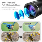 Monocular Telescope for Adults,12x50 HD Large Vision Monoculars with Smartphone Adapter Tripod,High Powered Monocular for Bird Watching Hunting Hiking Camping Wildlife,BAK4 Prism FMC Lens,Waterproof