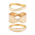 Impurain Gold Bangle Bracelets for Women Silver Plated Wide Wire Chunky Cuff Bracelets Trendy Hinged Cuff Open Wide Chunky Silver Bracelet Irregular Minimalist Bangle Jewelry (gold-2)