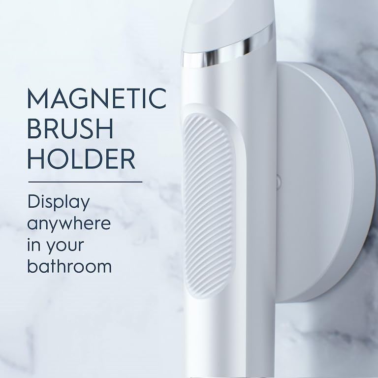 Oral-B Clic Deluxe Starter Kit, Manual Toothbrush with 3 Brush Heads & Magnetic Brush Mount, White