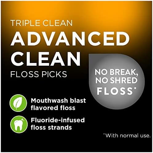 Oral-B Glide Pro-Health Dental Floss, Deep Clean Cool Mint Flavor, 40 M, 3 Count & DenTek Triple Clean Advanced Clean Floss Picks, No Break & No Shred Floss, 150 Count