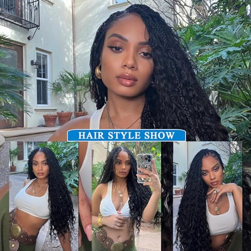 Human Braiding Hair 18 Inch Deep Water Wave Bulk Human Hair for Braiding 12A Brazilian Virgin Curly Hair for Boho Braids Wet and Wavy No Weft 2 Bundles 100g Hair Extensions
