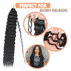 Ombre Curly Braiding Hair 22 Inch Ocean Wave Crochet Hair for Black Women 3Packs Deep Wave Wet and Wavy Braiding Hair For Boho Braids （1B/27/613)