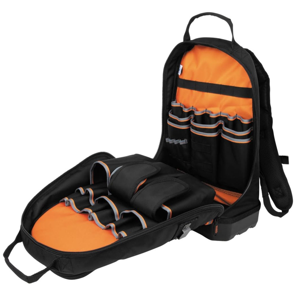 Klein Tools 55421BP-14 Tool Backpack, Heavy Duty Tradesman Pro Tool Bag Organizer with 39 Pockets, Molded Bottom