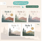 Wooden Piggy Bank for Kids and Adults, Personalized Gift Handmade in USA by BloomOwl, Custom Piggy Bank, Personalized Banks for Kids, Gifts for Baby Boys and Girls (Mountains)