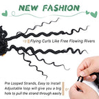 LIYATE 24 Inch Goddess Locs Crochet Hair Boho Faux Locs Crochet Hair for Black Women Soft Locs Crochet Braids With Curly End, 6 Packs 1B