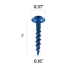 BNUOK Pocket Hole Screws 1 Inch, 300Pcs, Anti-Rust Blue Coated Pocket Screws #8 x 1, Exterior Wood Screws, Coarse Thread, Washer Head Square Drive, Self-Tapping Tip, with Drive Bit
