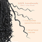 9 Packs Boho Box Braids Crochet Hair 8 Inch Goddess Box Braids Crochet Hair With Curly Ends Pre Looped Synthetic Bohemian Braid Hair Extensions For Women (8 Inch, 1B)