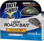 Hot Shot Liquid Roach Bait, Roach Killer, 1 Pack, 6-Count