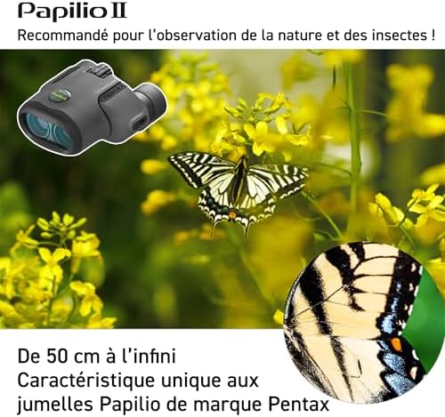 Pentax Papilio II 6.5x21 Binoculars (Gray) suitable for watching objects both close-up and far away