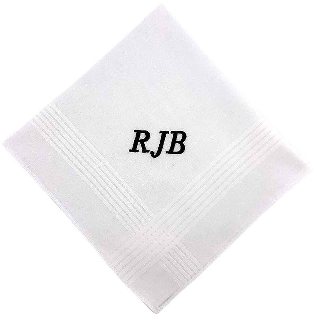 Monogrammed Handkerchief for Men Christmas Gifts for Him Soft Cotton Men's Initial Letter Hanky Groom Wedding Hankerchief Personalized