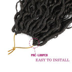 8 Packs Curly Boho Braids Faux Locs Crochet Hair, 18 Inch Goddess Locs Crochet Hair, Hippie Locs, Hair Extensions (18 Inch, 8 Packs, 4#)