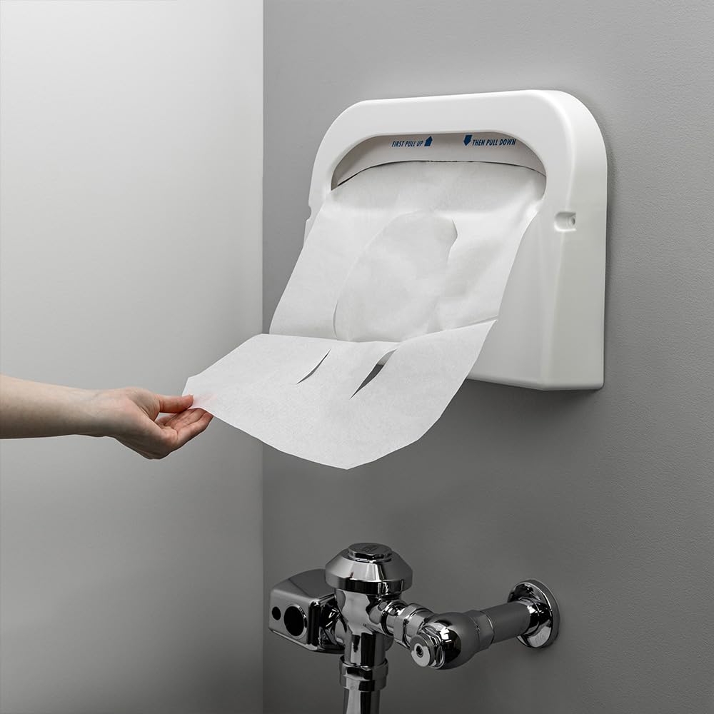 HOSPECO Discreet Seat Half-Fold Toilet Seat Covers, 14.25 X 16.5, White, 250/pack, 20 Packs/carton