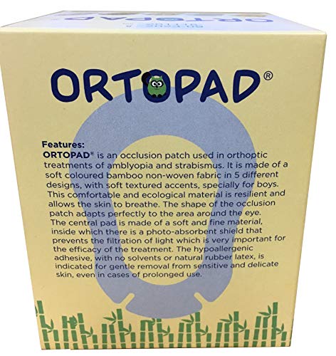 Ortopad® Soft Bamboo Boys Eye Patches, 50/Box (Regular Size, 4+ yrs) Textured Accents