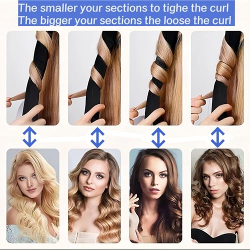 No Heat Hair Curler Headband for Long Hair, Satin Heatless Curling Rod with Adjustable Strap Overnight No Heat Curling Roller for Women and Girls Waves and Curls (Black)