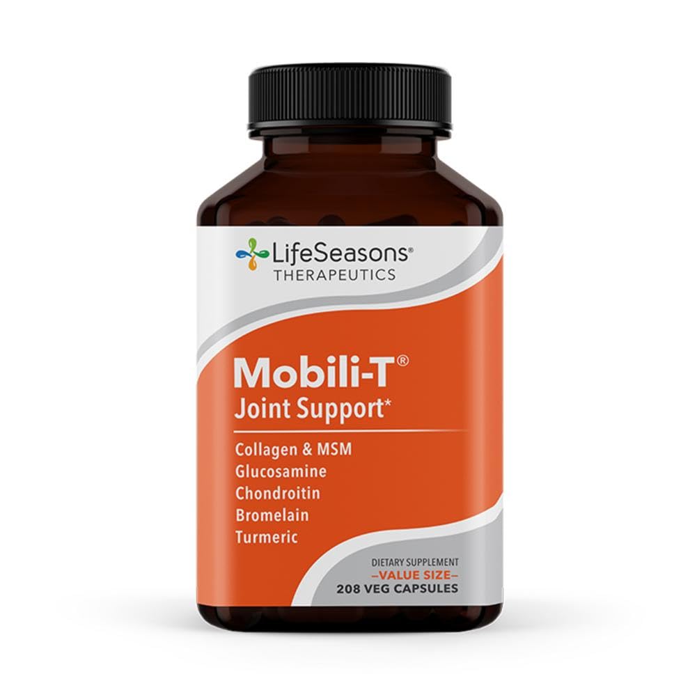 LifeSeasons Mobili-T - Joint Support Supplement - Reduces Aches & Discomforts - Increase Range of Motion - Rebuild Tissue & Cartilage - MSM Chondroitin Collagen Glucosamine & Turmeric - 208 Capsules
