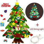 Felt Christmas Tree for Toddlers, Montessori Felt Christmas Tree with Lights for Kids