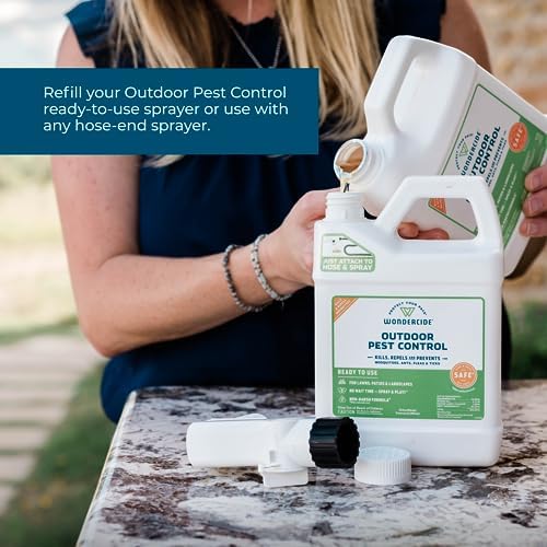 Wondercide - Outdoor Pest Control Spray Concentrate with Natural Essential Oils - Mosquito, Ant, Roach, and Insect Killer, Treatment, and Repellent - Safe Around Pets, Plants, Kids - 1 Gallon