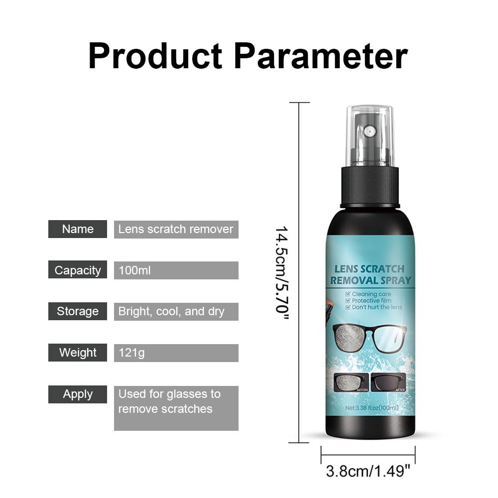 ROWPOZ Eye Glass Cleaners Spray, 2025 New Lens Scratch Remover for Eyeglasses 100ml Lens Cleaners Spray for Eye Glasses, Screen & Travel Essentials (1PC)