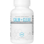 NBI Calm + Clear Mood and Focus Support | Natural Stress and Adrenal Support with Magnesium, GABA, Ashwagandha, L-Theanine, Glycine, Bacopa, Skullcap, and Hops Powder | 60 Count Capsules