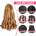 12 inch French Curly Braiding Hair 8 packs 50g/pack Loose Wavy Braiding Hair With Curly Ends French Curls Synthetic Hair Extensions for Boho Box Braids(12 inch,8 packs,P27/30#)