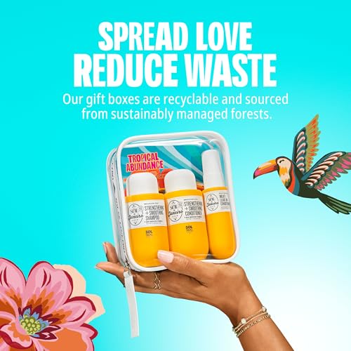 Sol de Janeiro Tropical Abundance Hair Repair Trio Travel Set | Jet Set | Sulfate Free Brazilian Joia Shampoo and Conditioner | Leave In Conditioner Spray | TSA Friendly | Amazon Exclusive