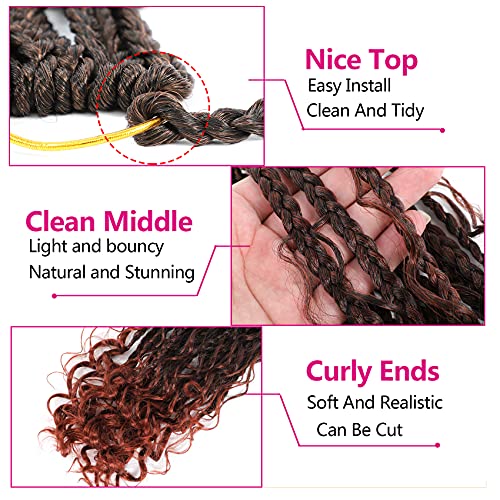 Wodun 10inch Goddess Box Braids Crochet Hair Box Braids Crochet Hair For Black Women Pre Looped Crochet Hair with Curly Ends Bohemian Crochet Box Braids Crochet Hair