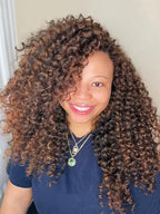 Curly Crochet Hair 14 Inch GoGo Curl Crochet Hair for Women Short Beach Curl Water Wave Crochet Braids for Women 7 Packs Curly Braiding Hair for Boho Braids (14 Inch, 1B/30)