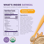 Ready, Set, Food! Organic Baby Oatmeal Cereal | Peanut Butter Banana - 1 Pack | Organic Baby Food with 9 Top Allergens: Peanut, Egg, Milk, Cashew, Almond, Walnut, Sesame, Soy & Wheat | Unsweetened | Fortified with Iron - 15 servings