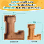 Summidate Large Wooden Piggy Bank for Kids Adults, Alphabets Letter A-Z Piggy Bank for Boys Girls, Coins Bills Change Bank Box Personalized Initial Name Kids Money Bank for Birthday Present and Decor