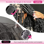 Lashey Human Braiding Hair Deep Wave 50g Bulk Human Hair for Braiding #4/27 Ash Brown Mix Honey Blonde 100% Virgin Hair Bulk No Weft Human Hair Extensions for Boho Braids 22 Inch