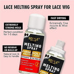 Lace Melting Spray Glue-Less Hair Adhesive for Wigs, Lace Bond Adhesive Spray Wig Melting Spray for Closure Front Extensions, Melting Spray for Lace Wigs Natural Finishing Hold Protect Edge Kit