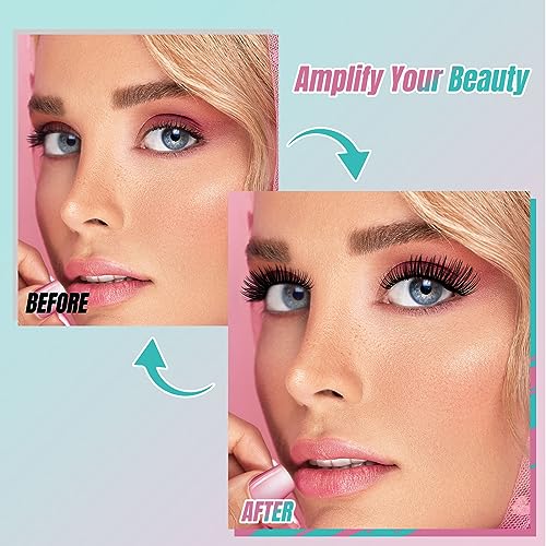 Lash Extension Kit Eyelash Clusters Individual Lashes Extensions Kits With Cluster Lashes Wispy,Lash Bond And Seal,Eyelashes Remover And Applicator at Home(Feather2,D-Mix8-16mm kit)