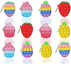 12 Pcs Mini Push pop Bubble Fidget Toy, Simple Fidget Toy, Keychain Bubble Pop Desk Toy, Decompression Toys Suitable for All Ages