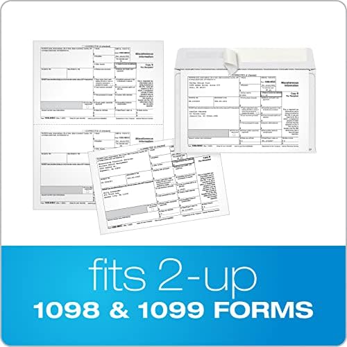 Adams 2 Up 1099 Envelopes, Security Tinted, Peel and Seal Self Seal, White, 5-5/8 x 9 Inches, 24 Per Pack (TXA2222PS-2)